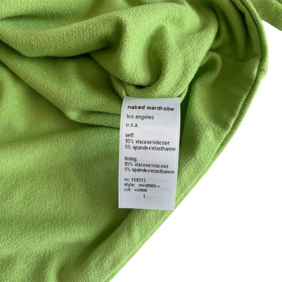 Naked Wardrobe Kiwi Green Knit Crop Top Women’s Size Large NWT - Picture 6 of 7